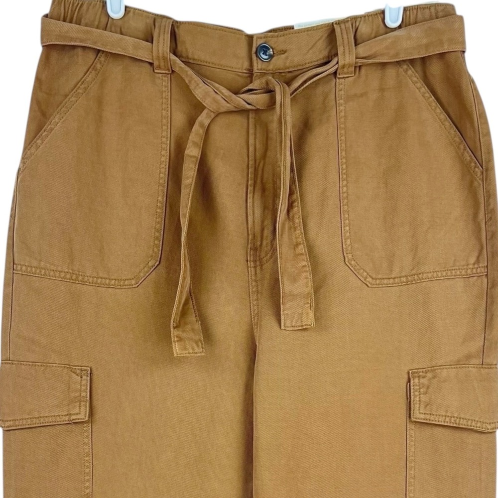 a.n.a. Women's Highest Rise Tapered Royal Brown Belted Cargo Pants Size 16 NWT - Picture 3 of 11